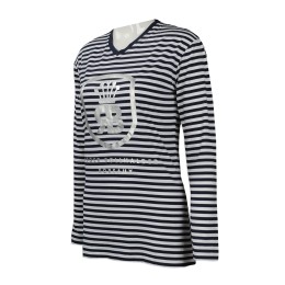 T776 design women's V-neck T-shirt horizontal stripes long sleeve V-neck women's t-shirt manufacturer T776 design women's V-neck T-shirt horizontal stripes long sleeve V-neck women's t-shirt manufacturer